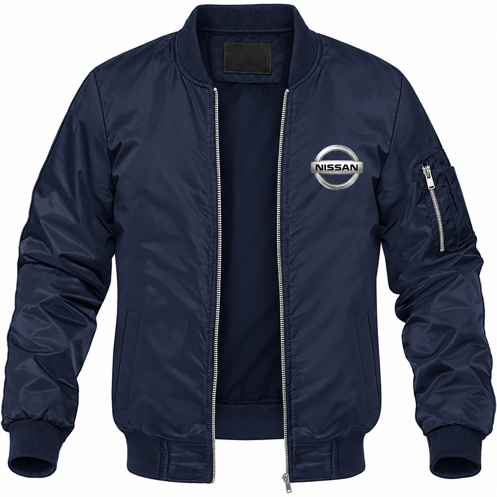 Nissan navy bomber jacket front product photo | color: navy |