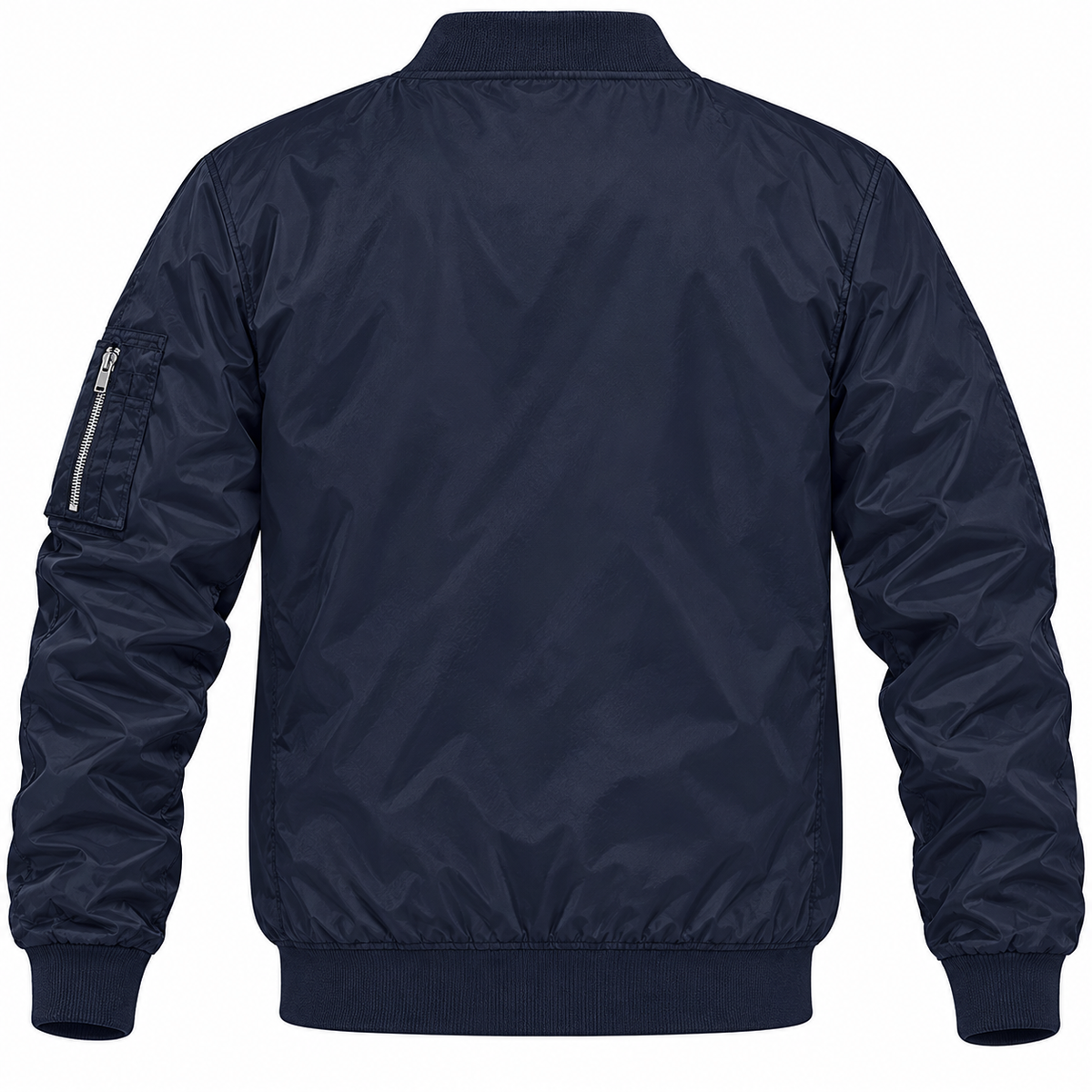 Nissan navy bomber jacket back product view | color: navy |