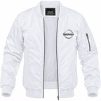 Nissan white bomber jacket front product photo | color: white |