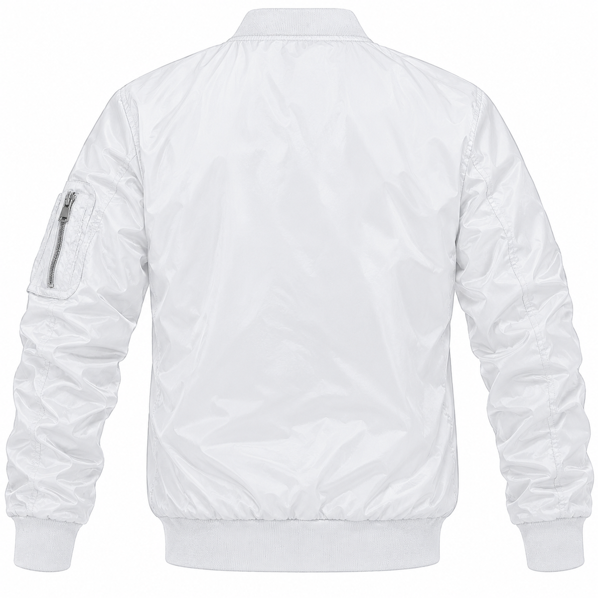 Nissan white bomber jacket back product view | color: white |