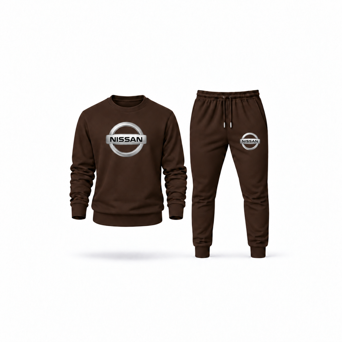 Men's Nissan Sweatshirt Joggers Set | Color: Brown | Main