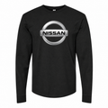 Men's Nissan cotton long sleeve T-shirt Black front