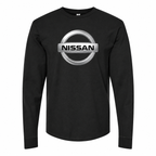 Men's Nissan cotton long sleeve T-shirt Black front