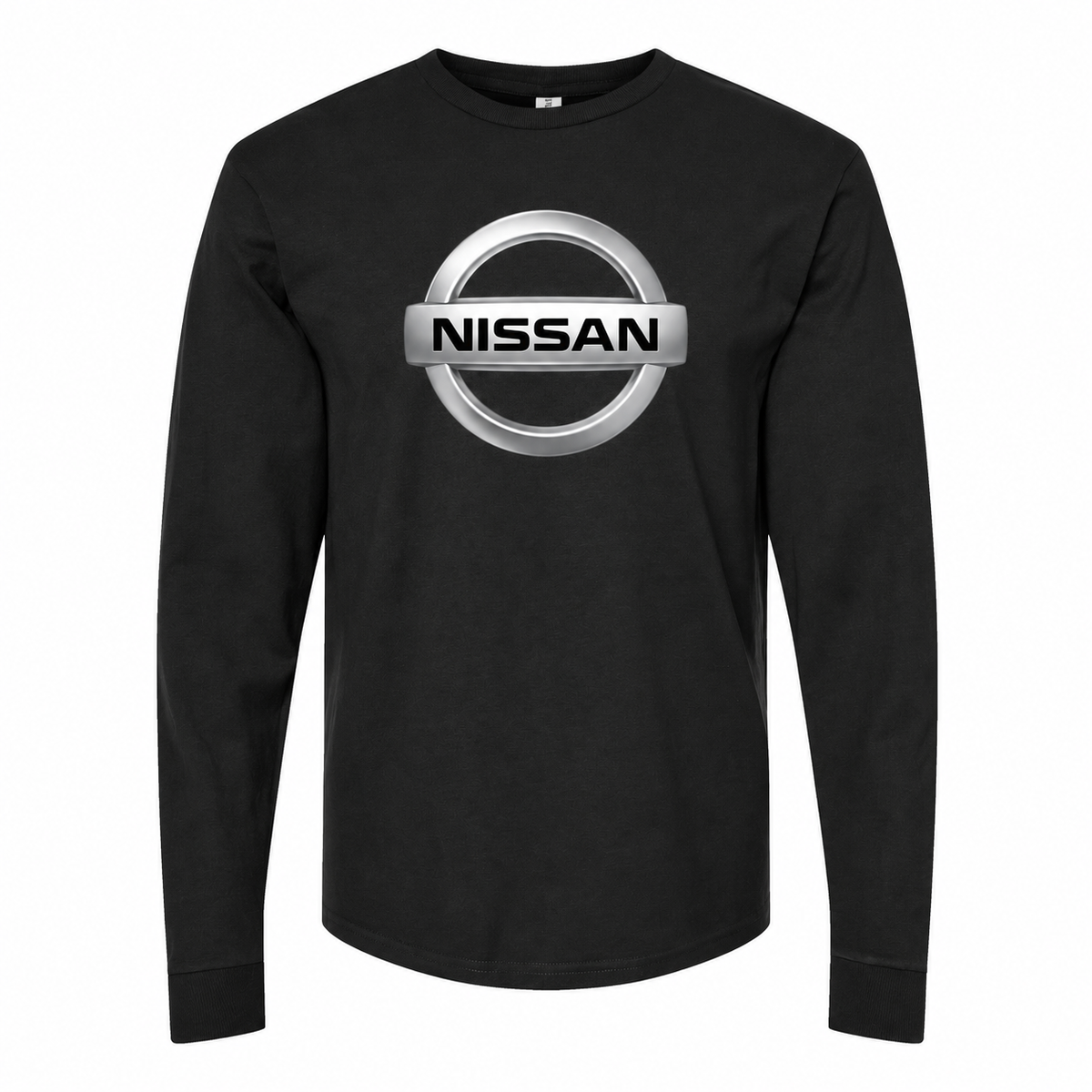 Men's Nissan cotton long sleeve T-shirt Black front