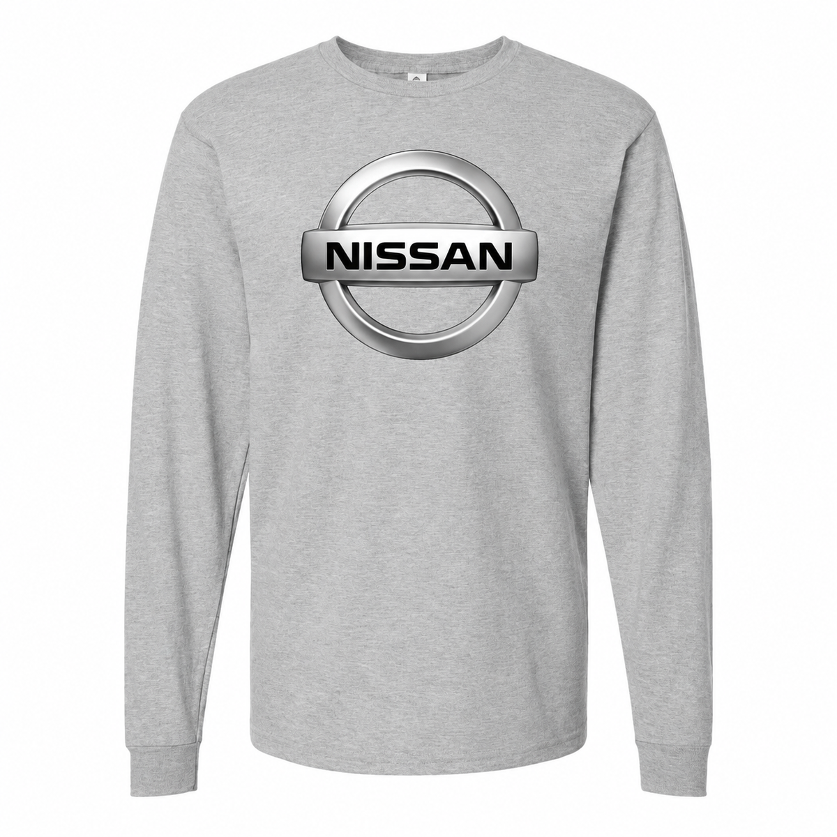 Men's Nissan cotton long sleeve T-shirt Grey front