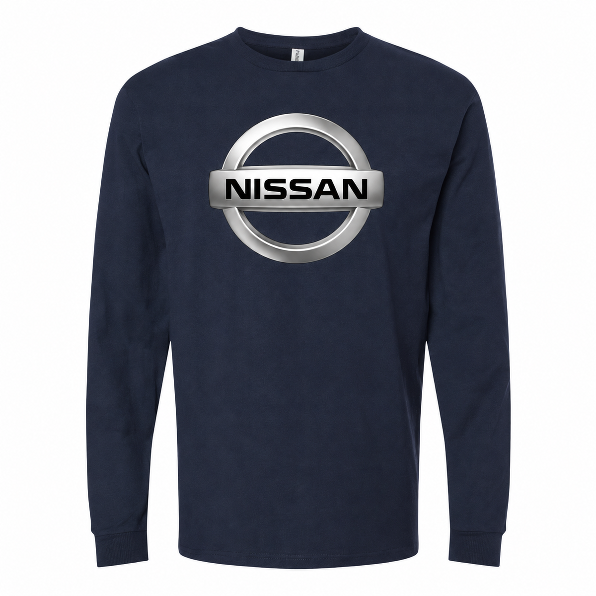 Men's Nissan cotton long sleeve T-shirt Navy front