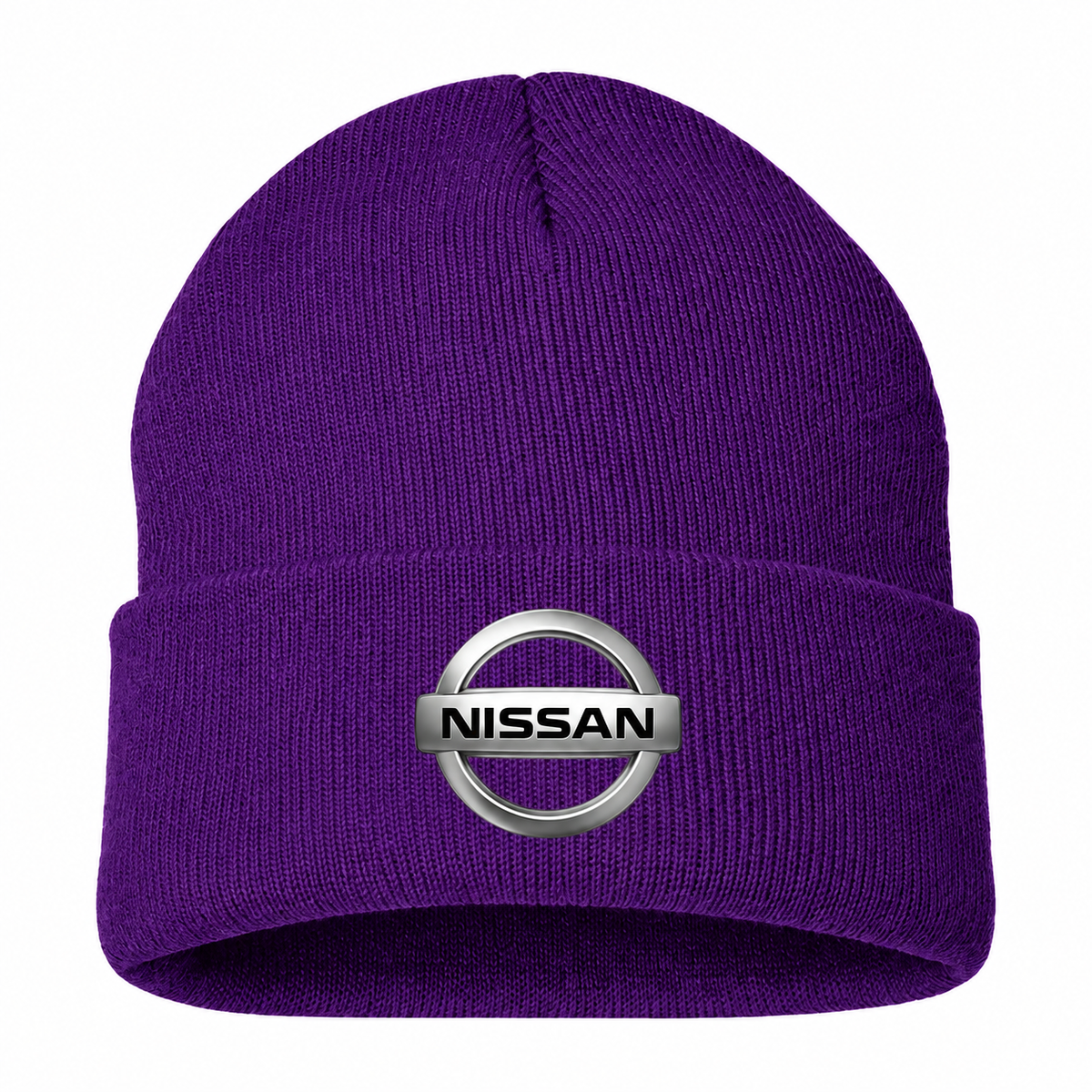 Men's Nissan Beanie Hat — Purple — clean front main