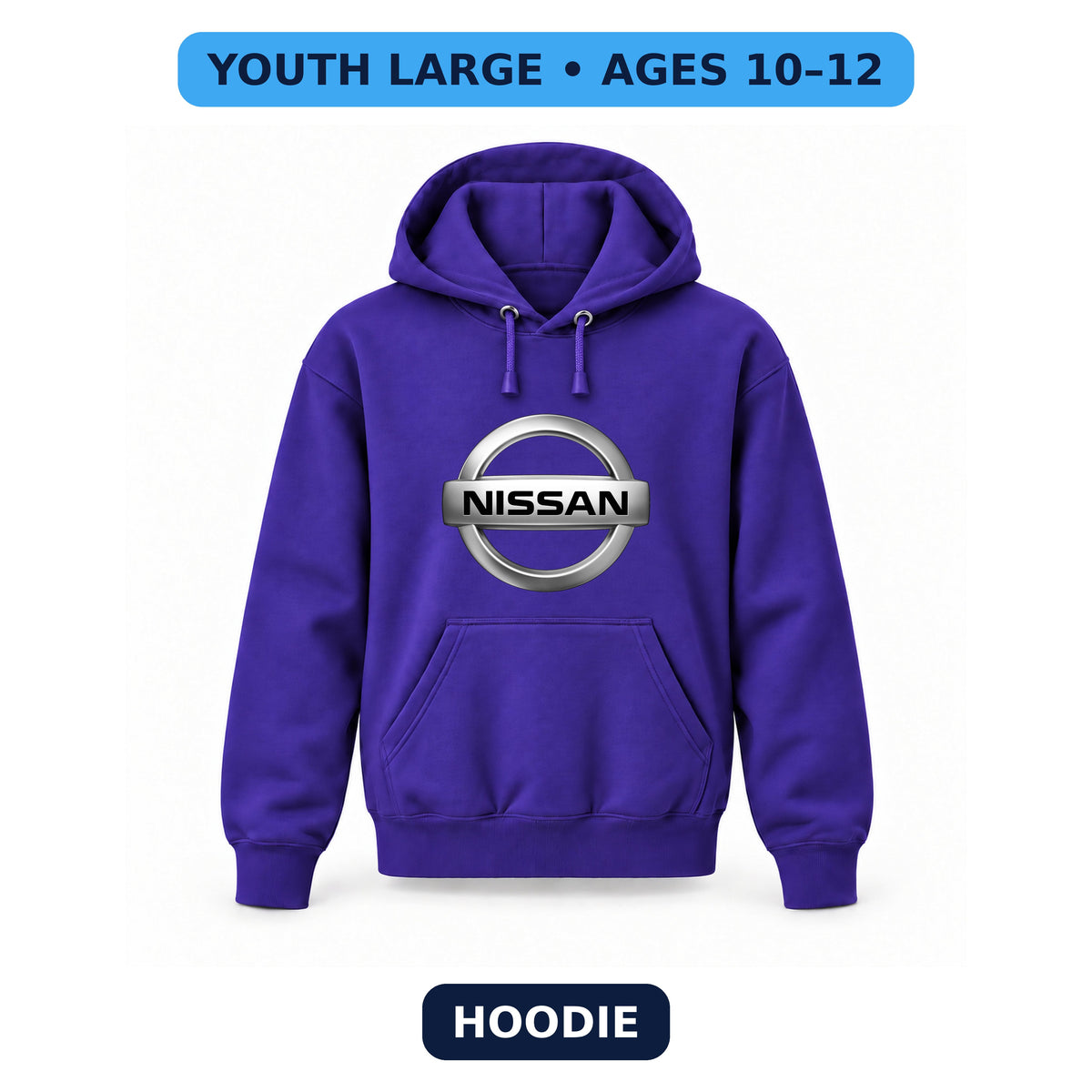 Nissan - Youth Large Hoodie (Ages 10–12) | Color: Purple