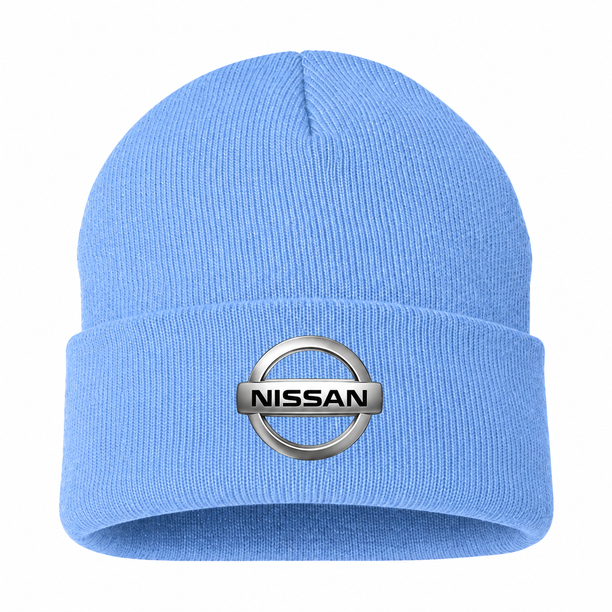 Men's Nissan Beanie Hat — Sky Blue — clean front main