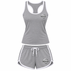 Women's Nissan tanktop and shorts set Grey front
