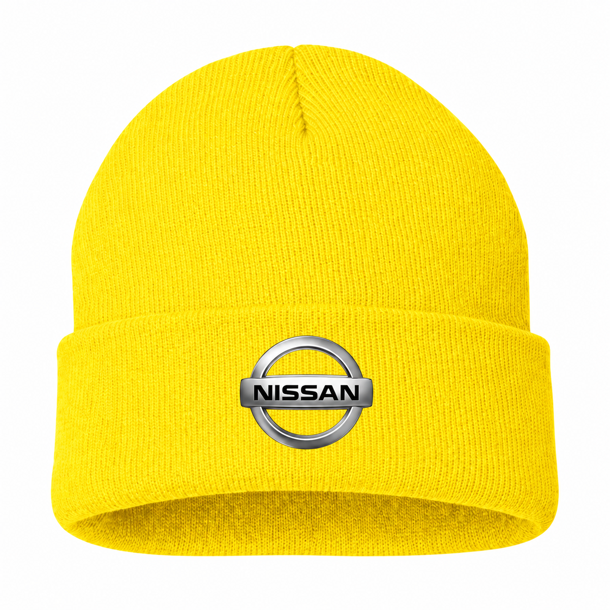 Men's Nissan Beanie Hat — Yellow — clean front main