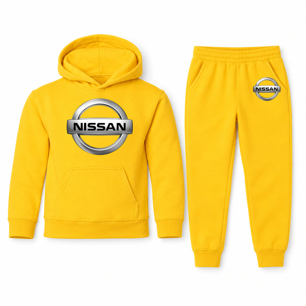 Nissan youth hoodie jogger set, Yellow, Youth Large ages 10–12