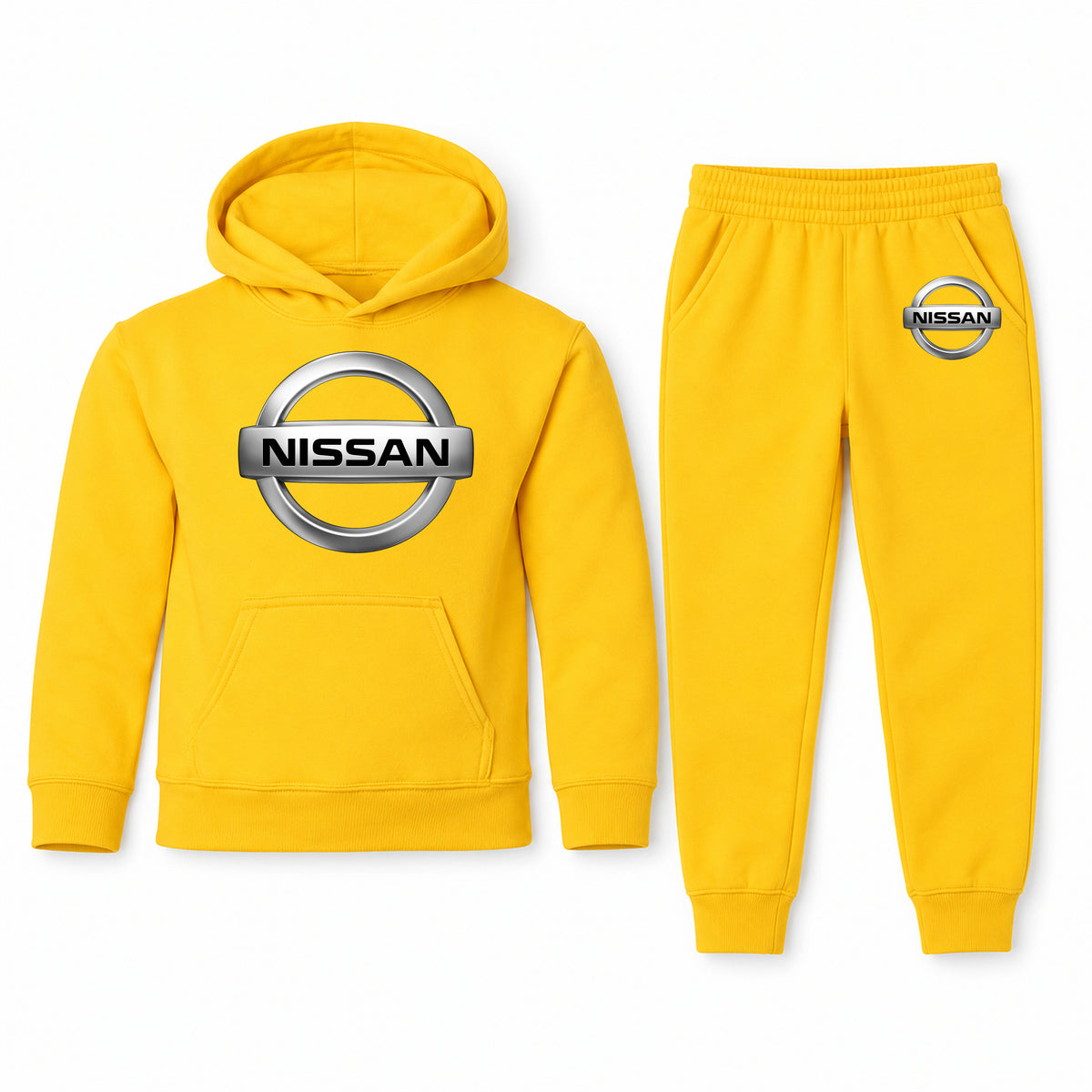 Nissan youth hoodie jogger set, Yellow, Youth Large ages 10–12