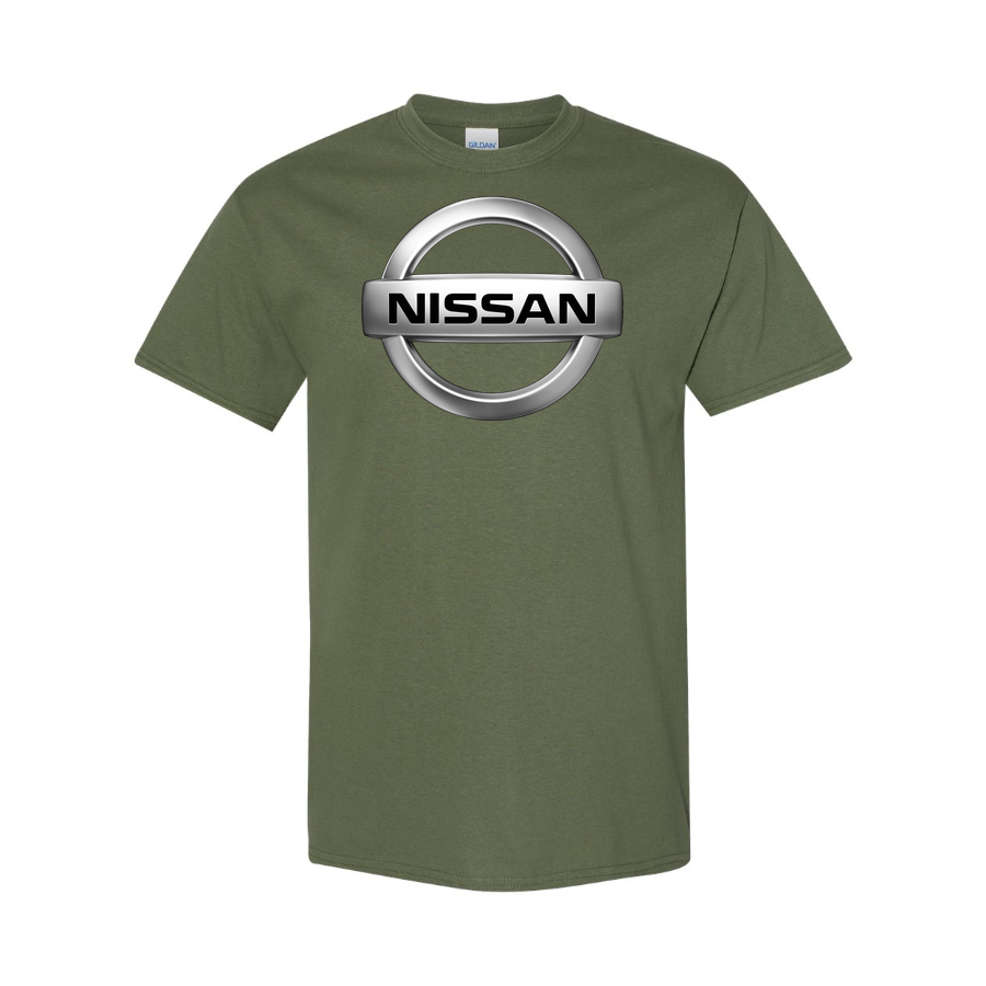 Youth Kids Nissan Car Cotton T-Shirt | Color: Army Green | Main