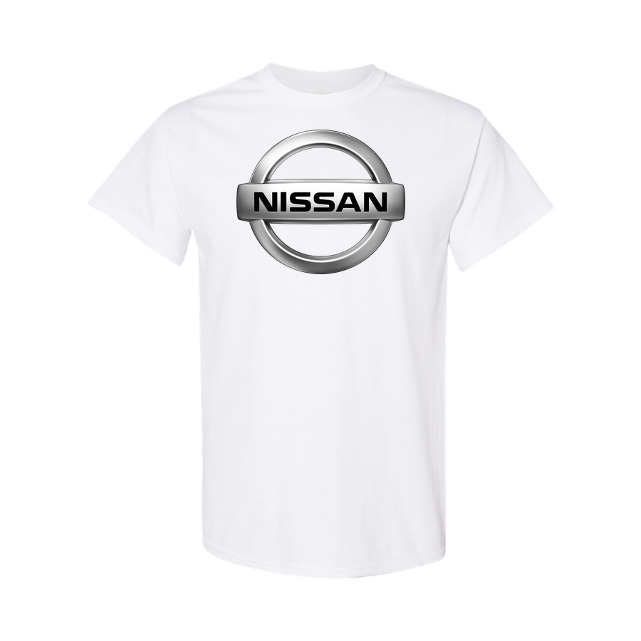 Youth Kids Nissan Car Cotton T-Shirt | Color: White | Main