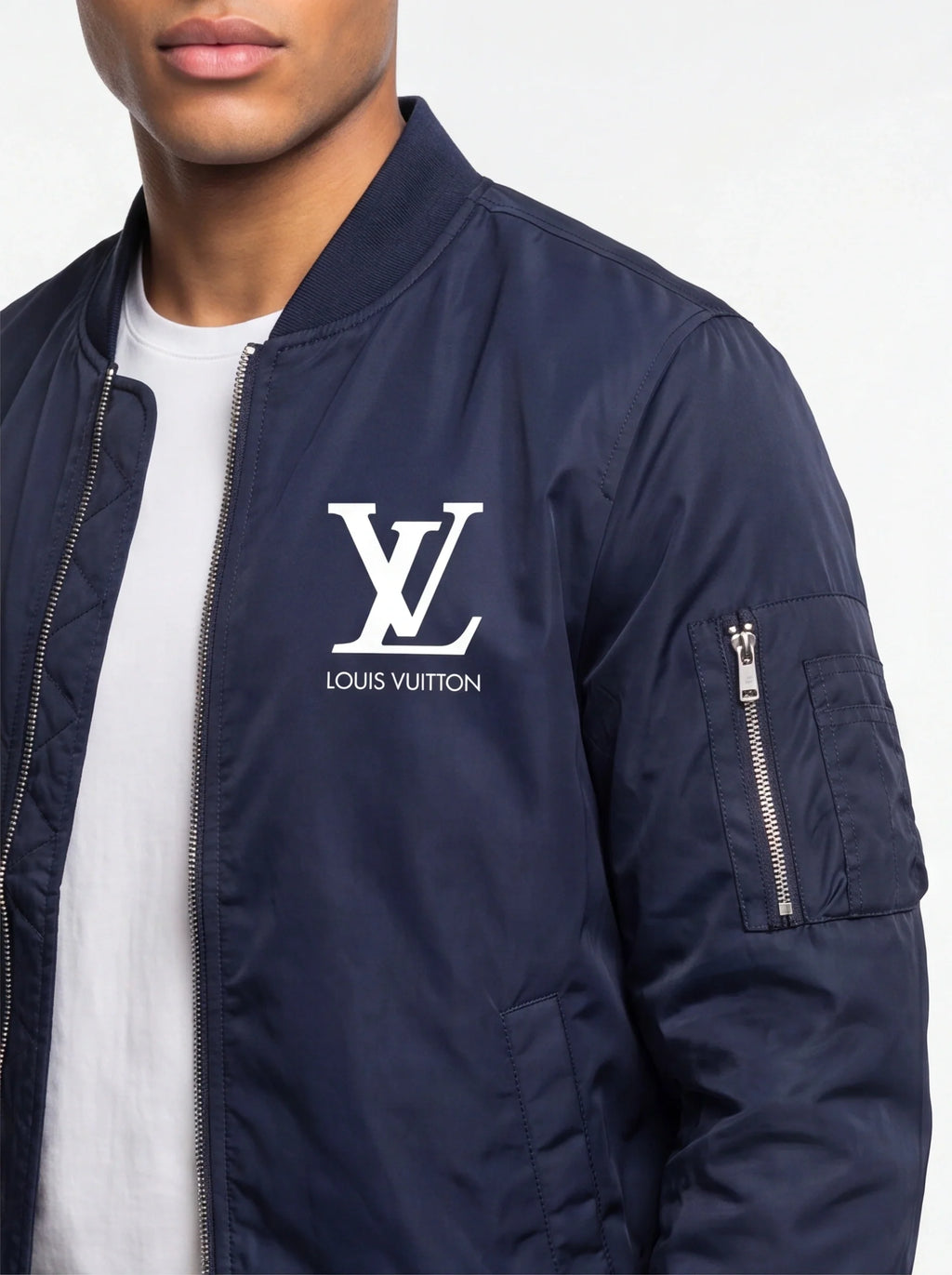 Men's Louis Vuitton Lightweight Bomber Jacket Windbreaker Softshell Varsity Jacket Coat