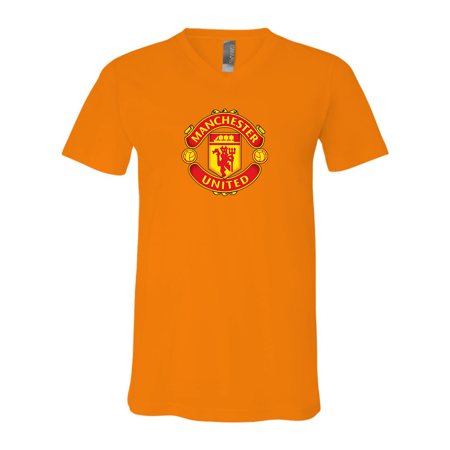 Men’s  Manchester United Soccer - BELLA + CANVAS - Jersey V-Neck Tee - 3005
