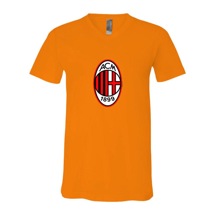 Men’s AC Milan Soccer- BELLA + CANVAS - Jersey V-Neck Tee - 3005