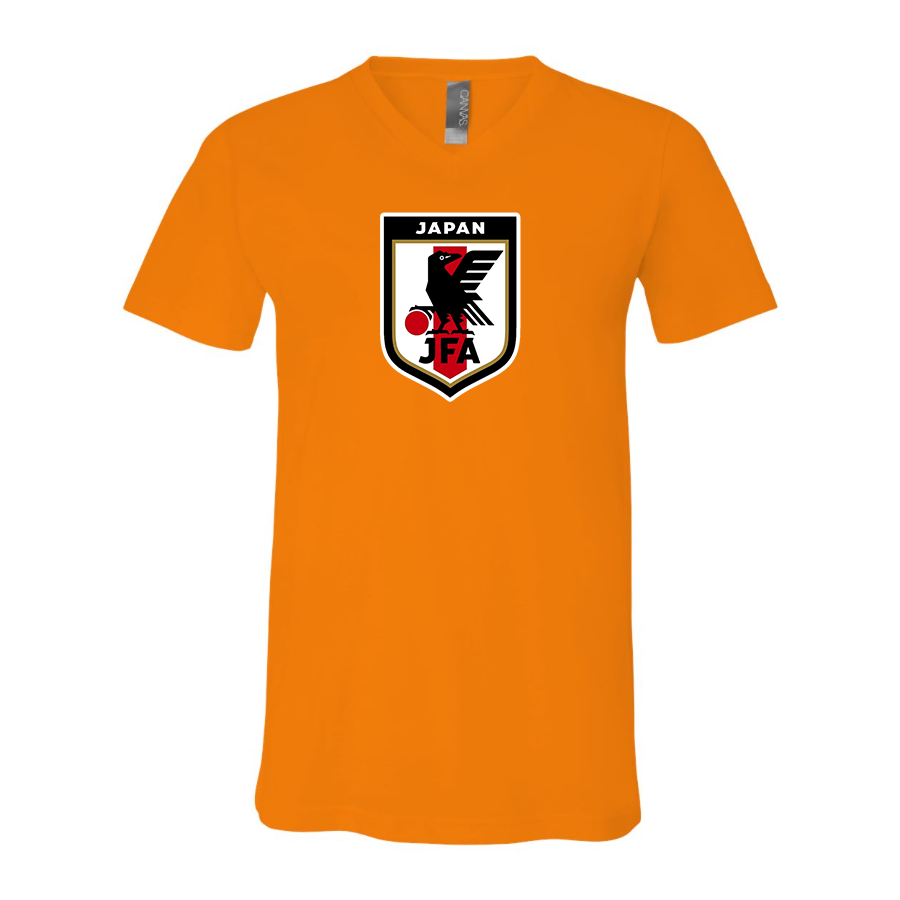 Men’s Japan National Soccer Team - BELLA + CANVAS - Jersey V-Neck Tee - 3005