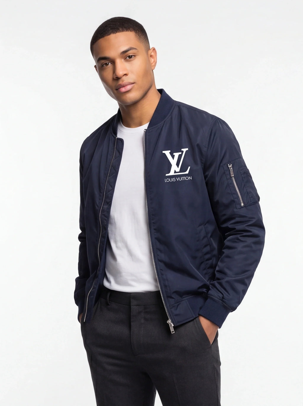 Men's Louis Vuitton Lightweight Bomber Jacket Windbreaker Softshell Varsity Jacket Coat