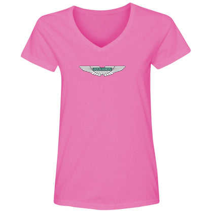 Women's Aston Martin Motorsports Car V-Neck T-Shirt