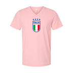 Men’s Italy National Soccer Team  - BELLA + CANVAS - Jersey V-Neck Tee - 3005