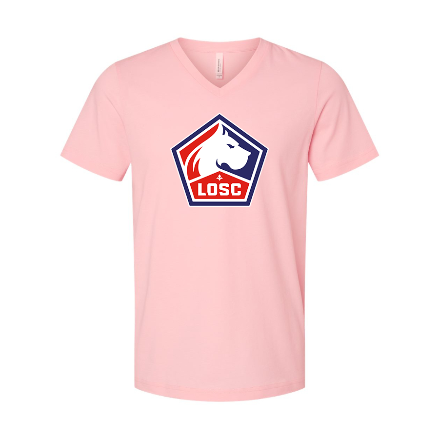 Men’s  Lille Olympique FC - BELLA + CANVAS - Jersey V-Neck Tee - 3005