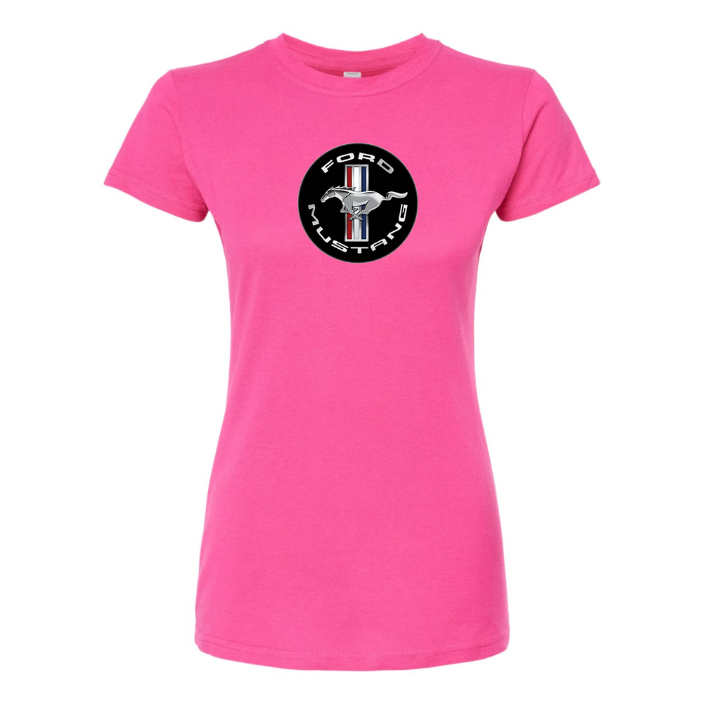 Women’s Ford Mustang Motorsport Car Round Neck T-Shirt