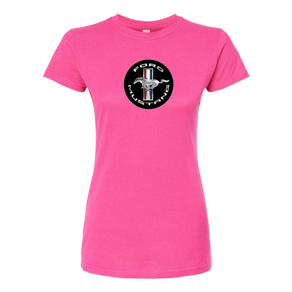 Women’s Ford Mustang Motorsport Car Round Neck T-Shirt