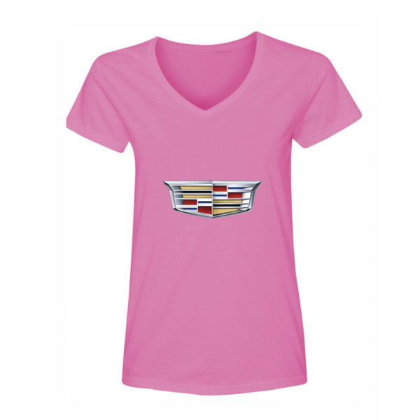 Women's Cadillac Car V-Neck T-Shirt