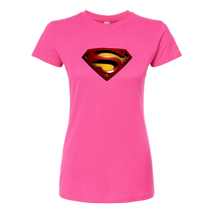 Women's Superman Superhero Round Neck T-Shirt