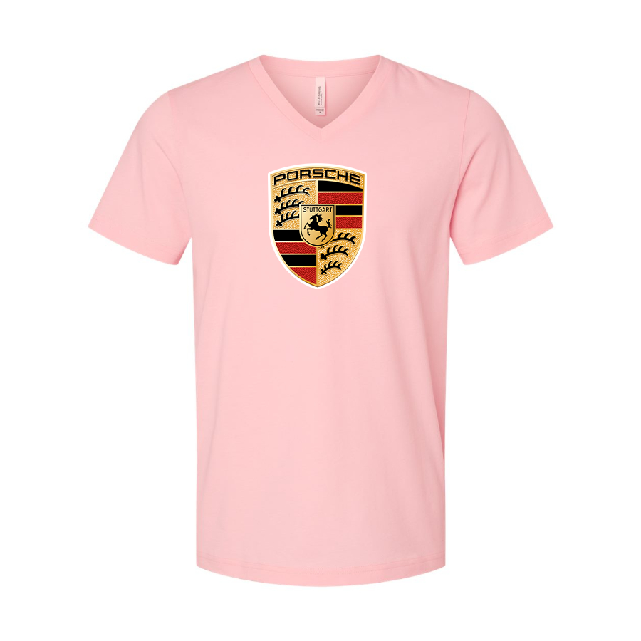 Men’s Porsche Car - BELLA + CANVAS - Jersey V-Neck Tee - 3005