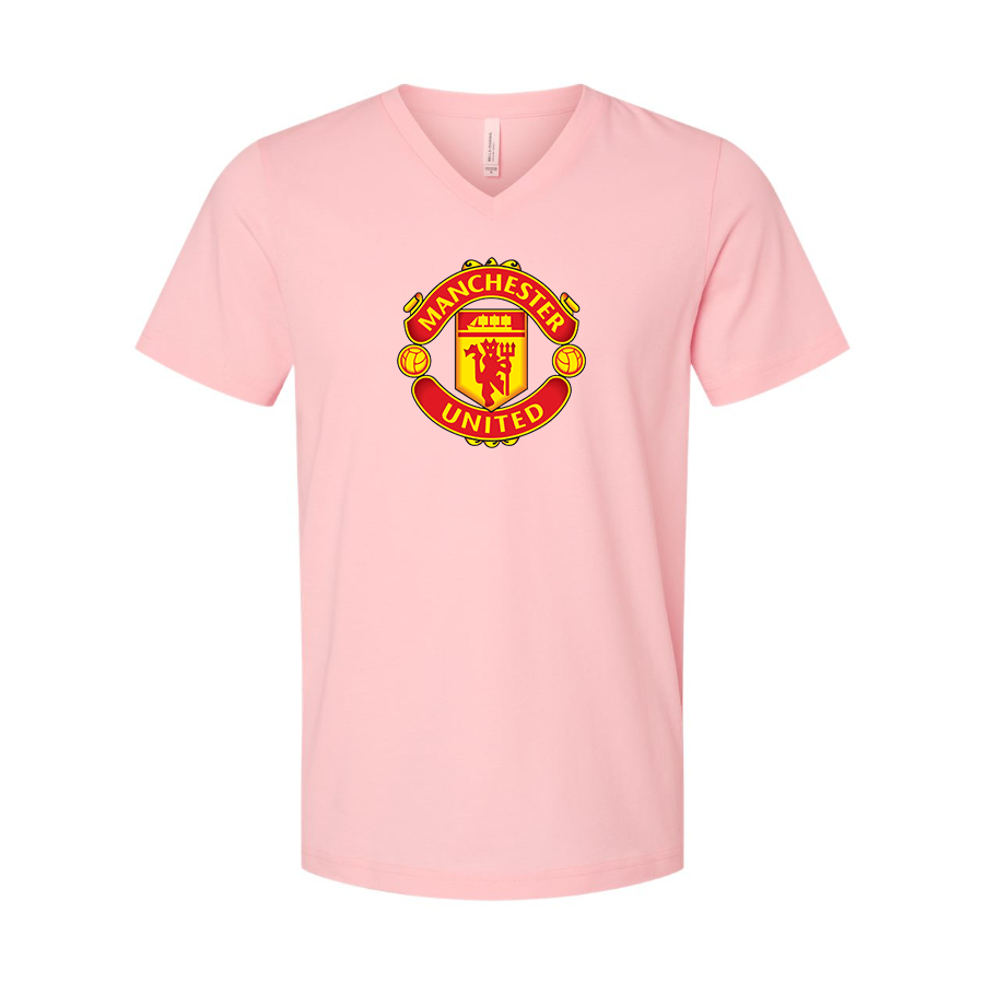 Men’s  Manchester United Soccer - BELLA + CANVAS - Jersey V-Neck Tee - 3005