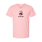 Men’s France Soccer   - BELLA + CANVAS - Jersey V-Neck Tee - 3005