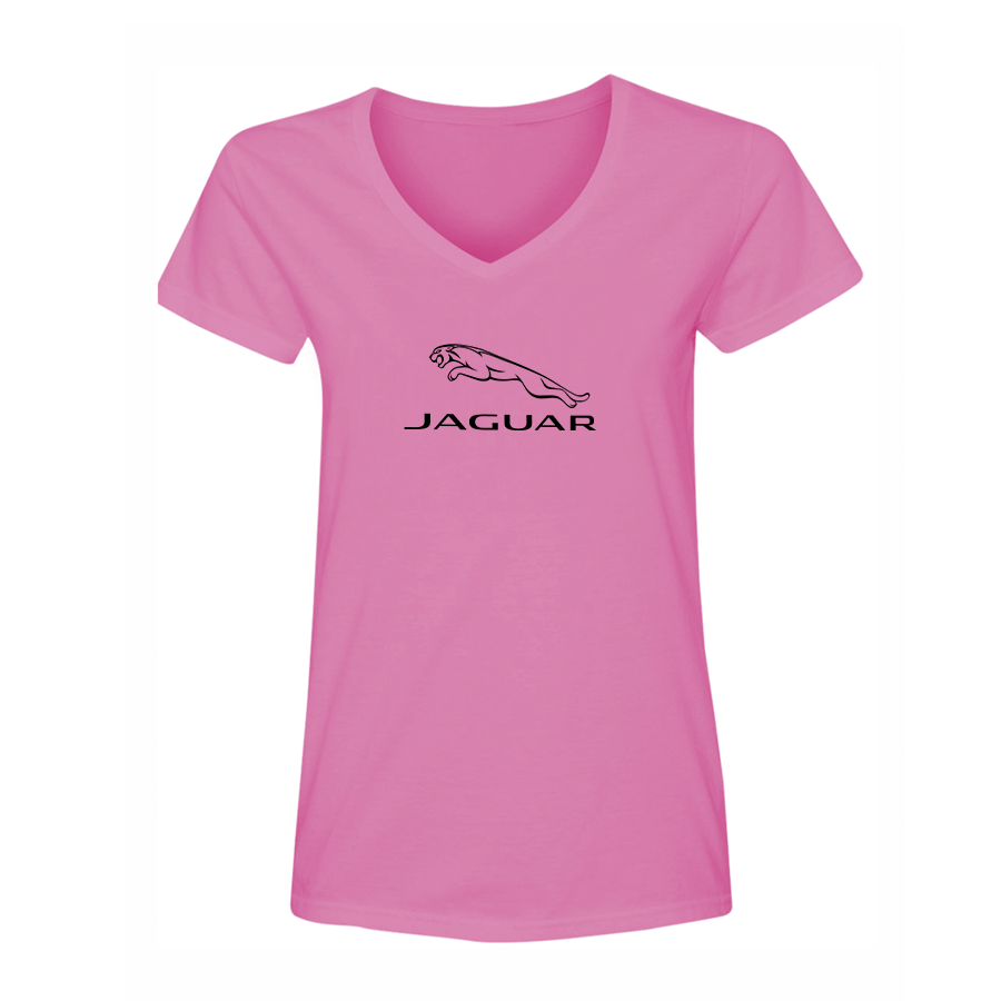 Women's Jaguar Symbol Car V-Neck T-Shirt