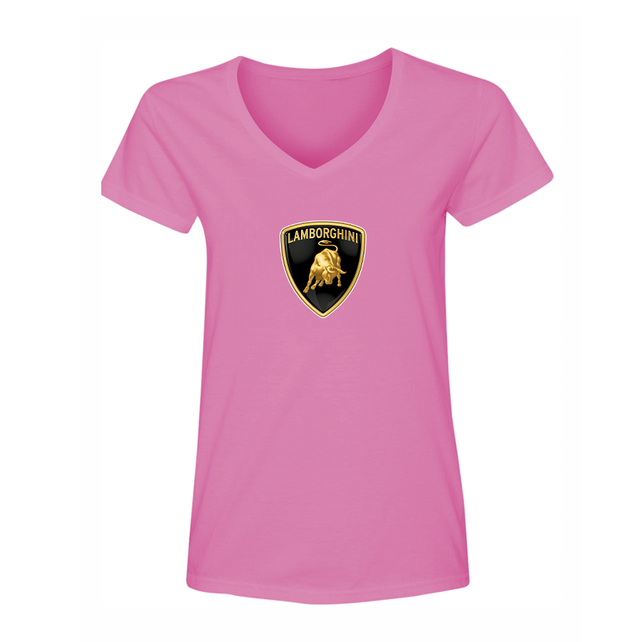 Women's Lamborghini Car V-Neck T-Shirt