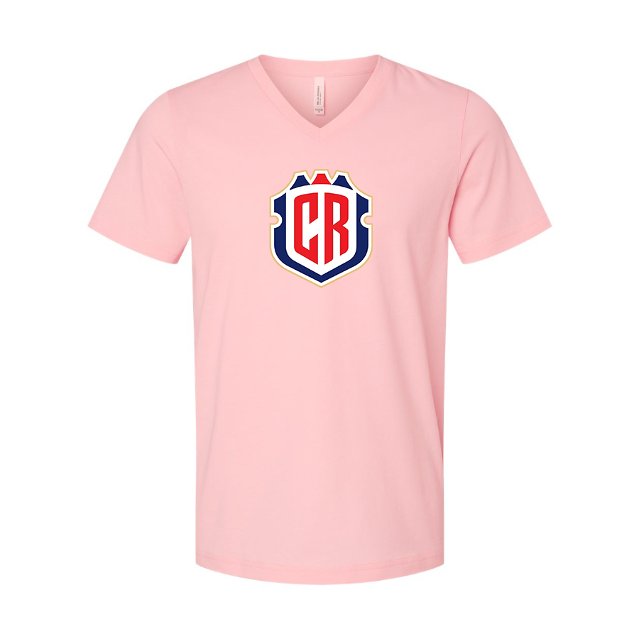 Men’s Costa Rica National Soccer Team - BELLA + CANVAS - Jersey V-Neck Tee - 3005