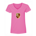 Women's Porsche Car V-Neck T-Shirt