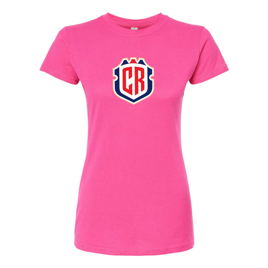 Women's Costa Rica National Soccer Team Round Neck T-Shirt