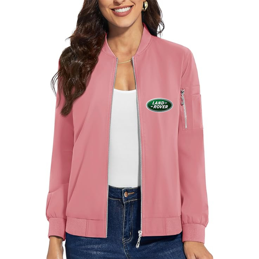 Women's Land Rover Car - Premium Bomber Jacket with Polished Detailing and Functional Sleeve Pocket - Modern Luxury Outerwear