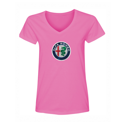 Women's Alfa Romeo Car V-Neck T-Shirt