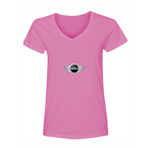 Women's Mini Cooper Car V-Neck T-Shirt