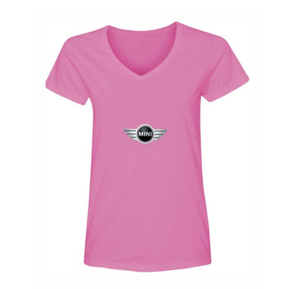 Women's Mini Cooper Car V-Neck T-Shirt