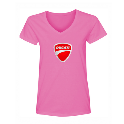 Women's Ducati Motorcycle V-Neck T-Shirt