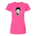 Women's Lionel Messi Face Art Soccer Round Neck T-Shirt