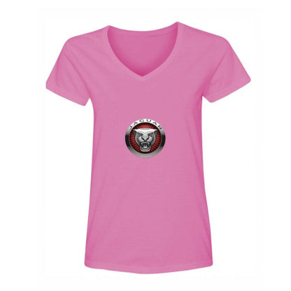 Women's Jaguar Motorsport Car V-Neck T-Shirt