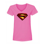 Women's Superman Superhero V-Neck T-Shirt