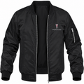 Pontiac black bomber jacket front product photo | color: black |