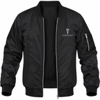 Pontiac black bomber jacket front product photo | color: black |