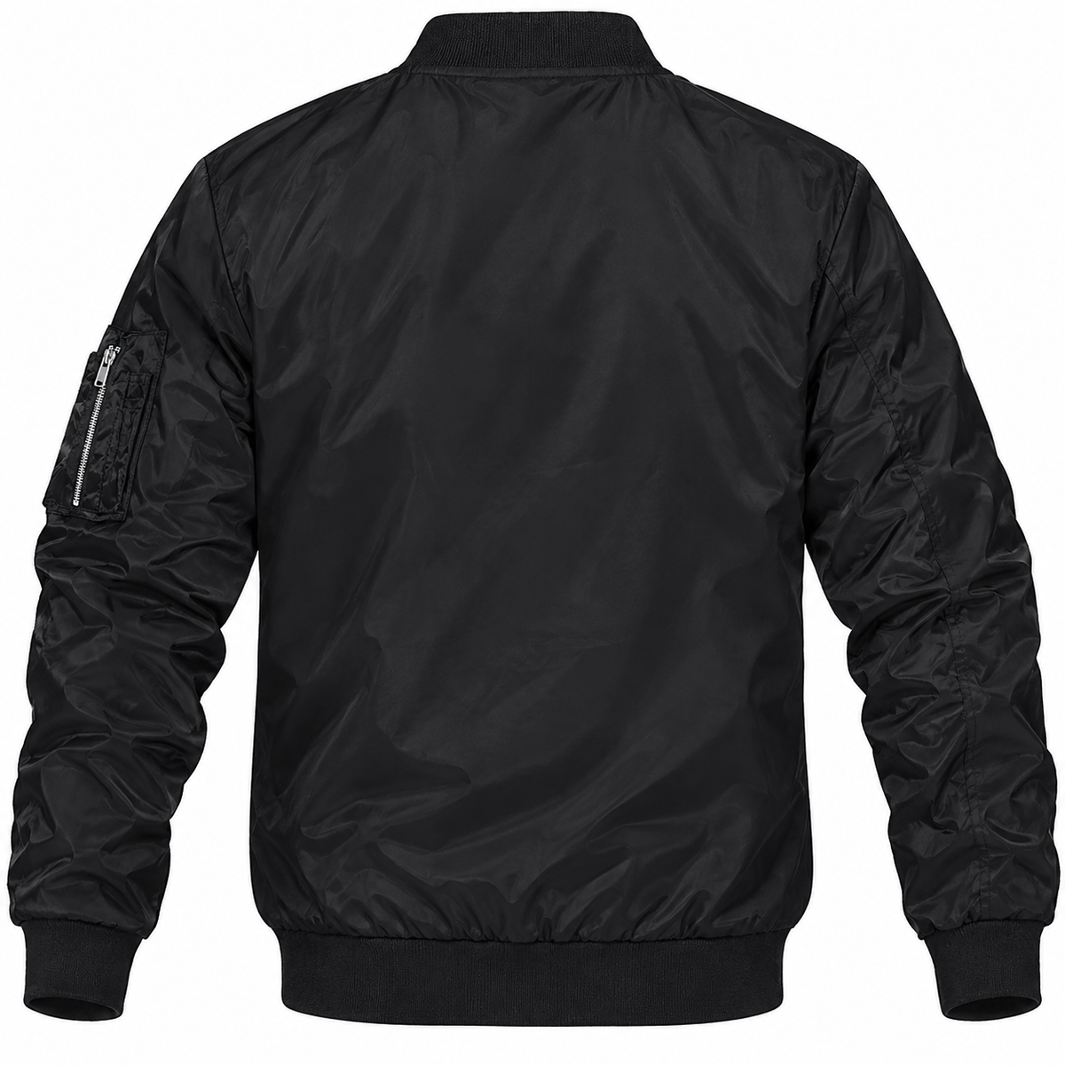 Pontiac black bomber jacket back product view | color: black |